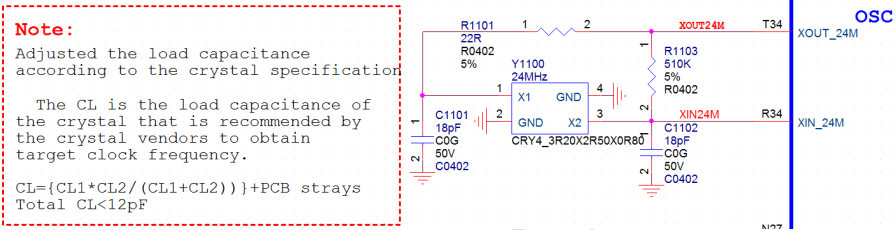 RK3588 内部振荡器与晶体连接